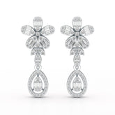 1.4 CT Baguette Cut Lab Diamond  Dangle Drop Earring